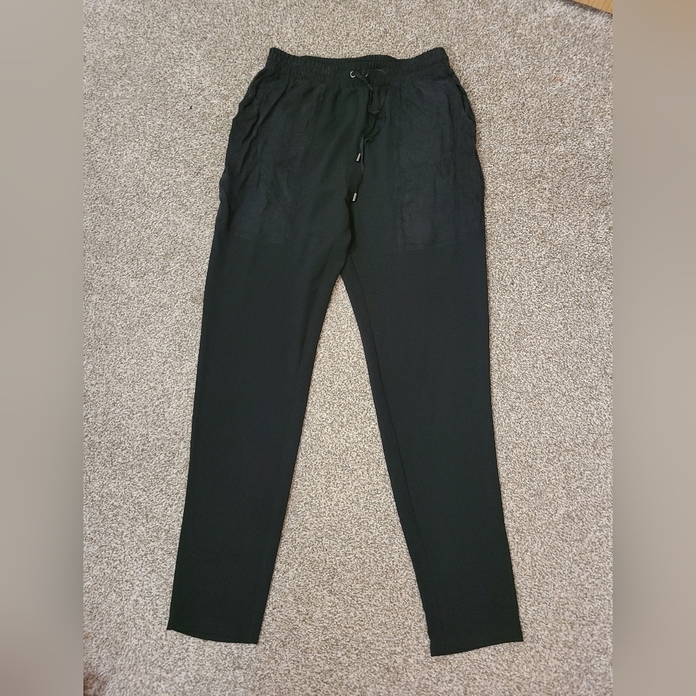 Soaked in Luxury Sydney black faux suede pocket joggers
